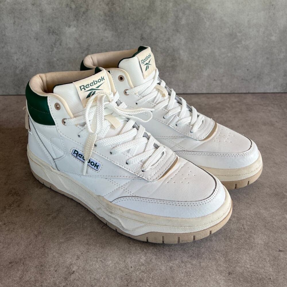 Reebok Tech Geo Classic Hi high-top sneakers in alabaster womens 8.5 retro